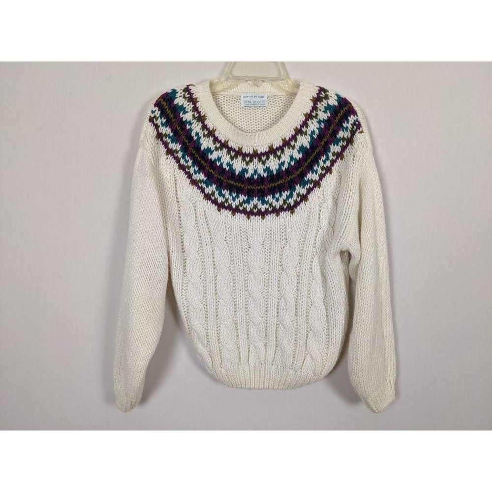 Vintage Jamie Scott‎ knitted by hand women sweater S/M